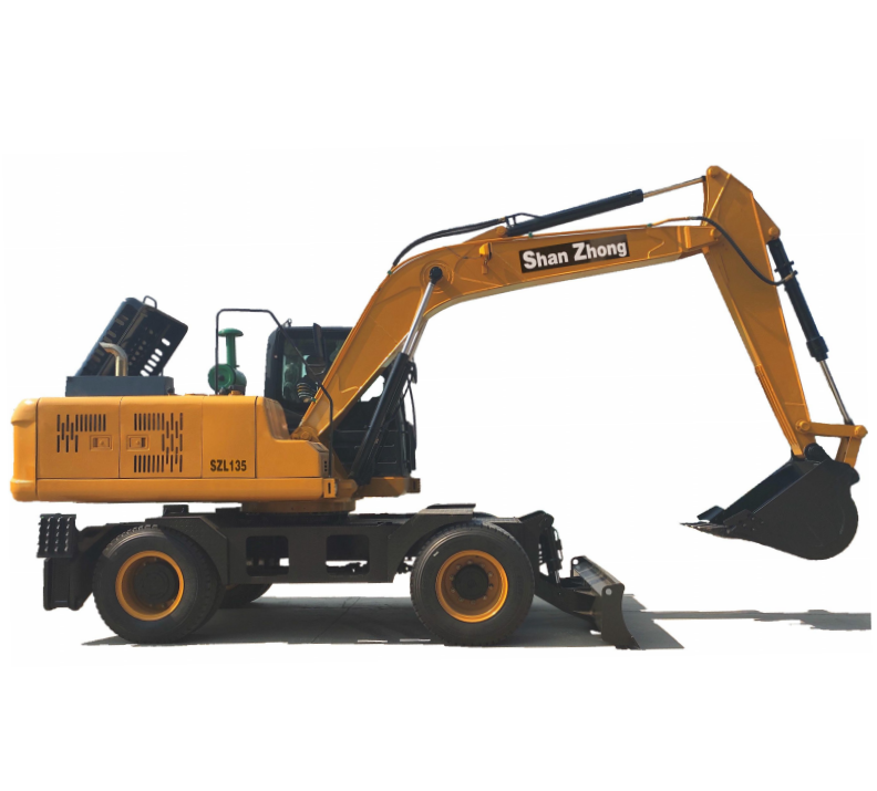 12ton SZL135 Manufacturer 12ton wheel excavator with hydraulic hammer